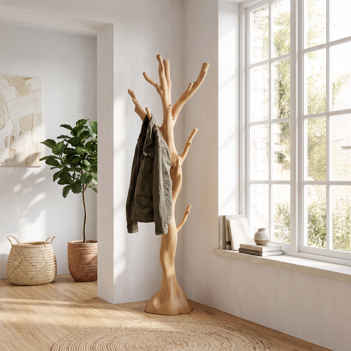 Rustic Tree Coat Rack Entryway Hallway