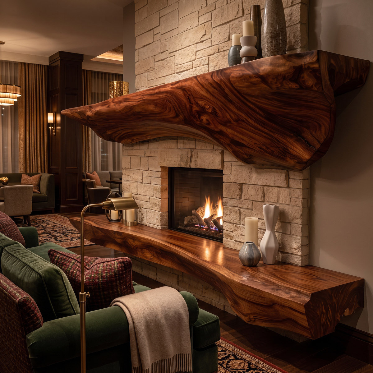 Orithen Sculpted Fireplace Mantel Shelf